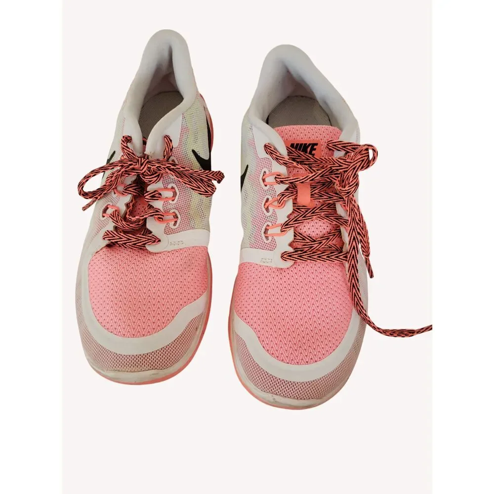 Y2K Aesthetic Nike Free 5.0 White Pink Running Shoes Youth 6.5Y / Women's 8 NICE